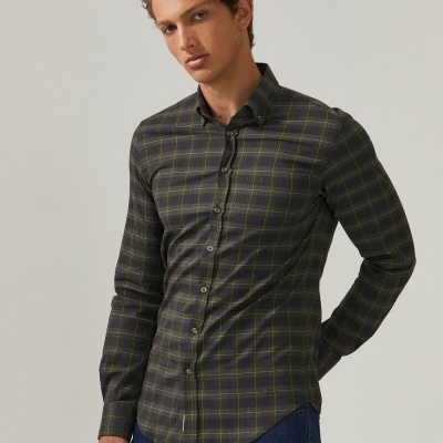 Camisa slim fit xadrez Decenio