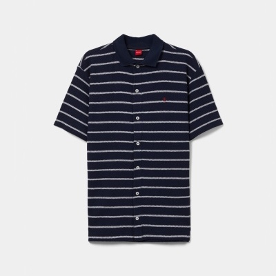 Polo camisa às riscas de manga curta Lion of Porches