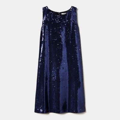 Vestido curto de lantejoulas Decenio