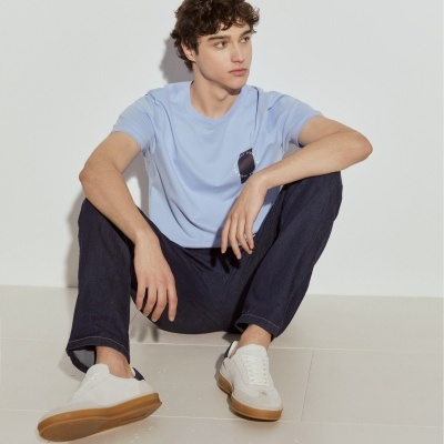 T-shirt manga curta em algodão Lion of Porches