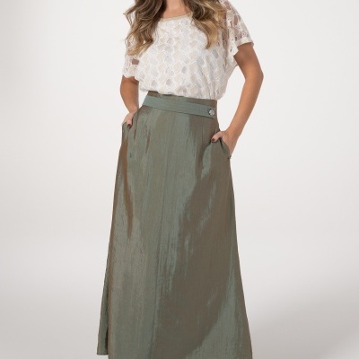 SAIA COMPRIDA DE ORGANZA COM EFEITO BICOLOR ANA SOUSA