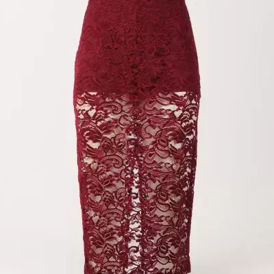 Saia Midi em Renda Sahoco