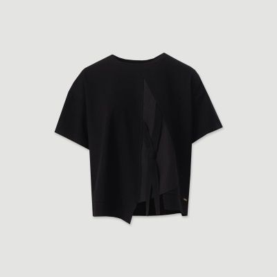T-shirt com Detalhe Plissado Ferrache