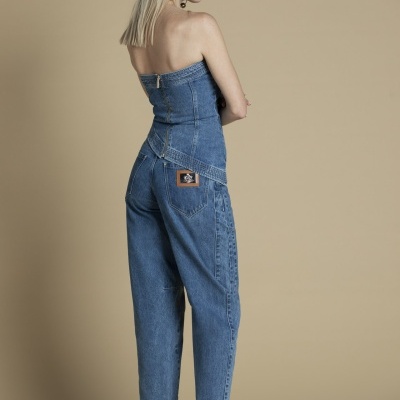 Jeans mom leg cintura subida Sahoco