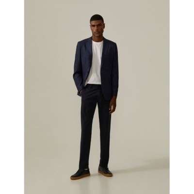 Calças chino slim fit em sarja Decenio