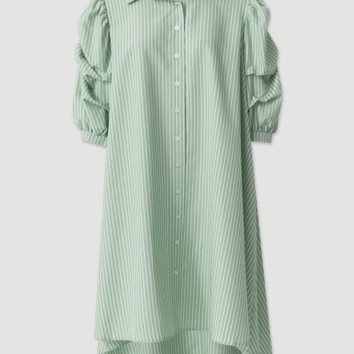 Vestido camiseiro às riscas Ferrache