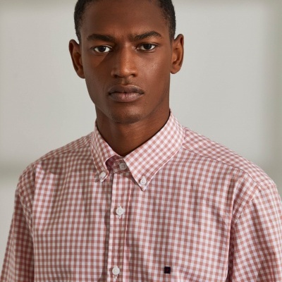 Camisa slim fit de algodão com padrão de xadrez Lion of Porches