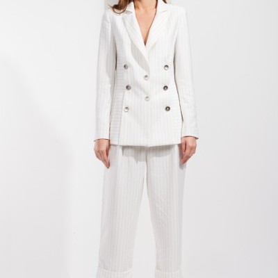 Blazer riscas com botões  Sahoco