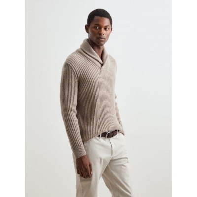 Camisola com mistura de lã e gola xale Decenio