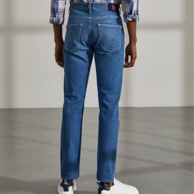 Calças para homem jeans slim fit com cinco bolsos  Lion Of Porches