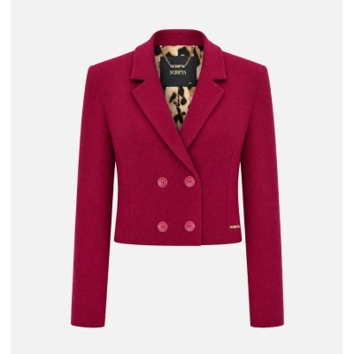 Blazer curto com fecho em trespasse Scripta