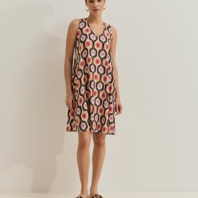 Vestido de manga cava com estampado Lion of Porches