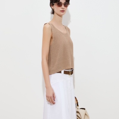 Top de malha tricotada Decenio