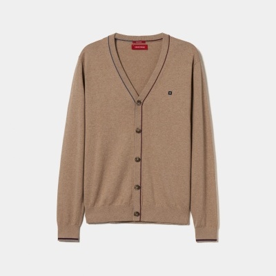 Casaco de malha algodão e caxemira com botões Lion of Porches