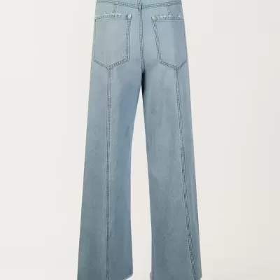 Jeans Wide Leg Cintura Subida Sahoco