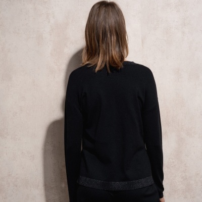 Camisola de malha com lurex de decote redondo SMF