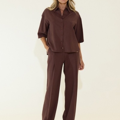 Calça clássica fluída com pinças Scripta