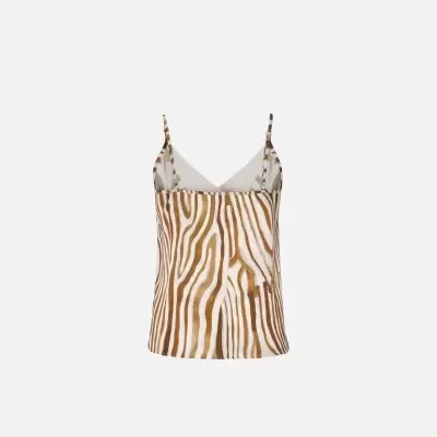 Top estampado com decote em V Scripta