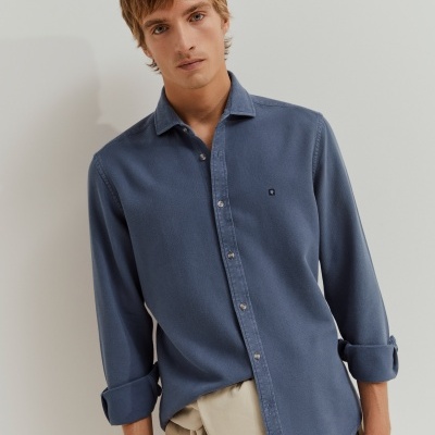 Camisa slim fit de algodão Lion of Porches