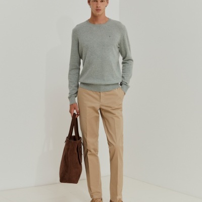 Calças chino slim fit vincadas Lion of Porches