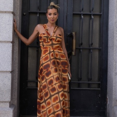 Vestido comprido estampado Scripta