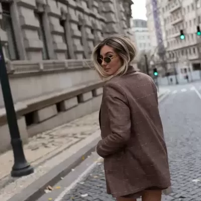 Blazer com efeito xadrez Scripta