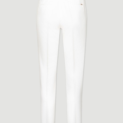 Calças clássicas botões cintura elástica logo em contraste Ferrache