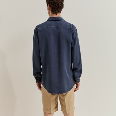Camisa regular fit em liocel Lion of Porches