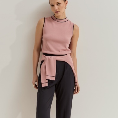 Colete de mangas cavas em malha Lion of Porches