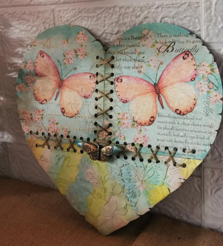 Placa Coração "Borboleta"