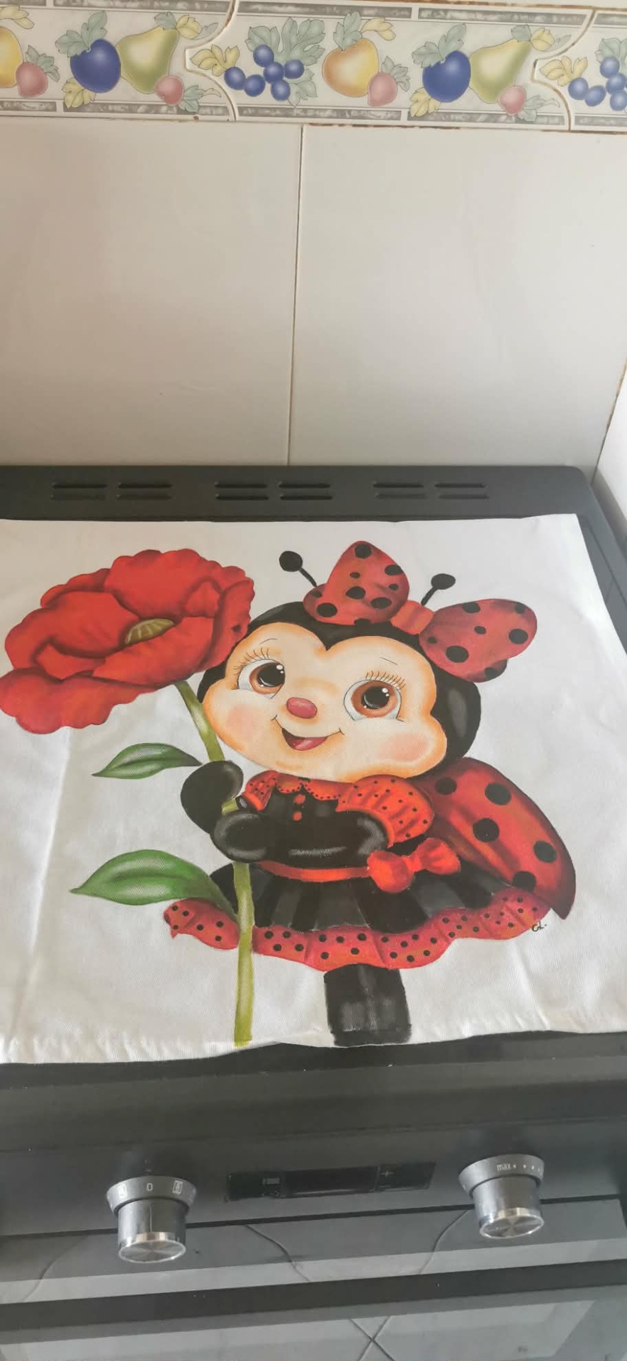 Pano Decorativo de Cozinha "Joaninha"
