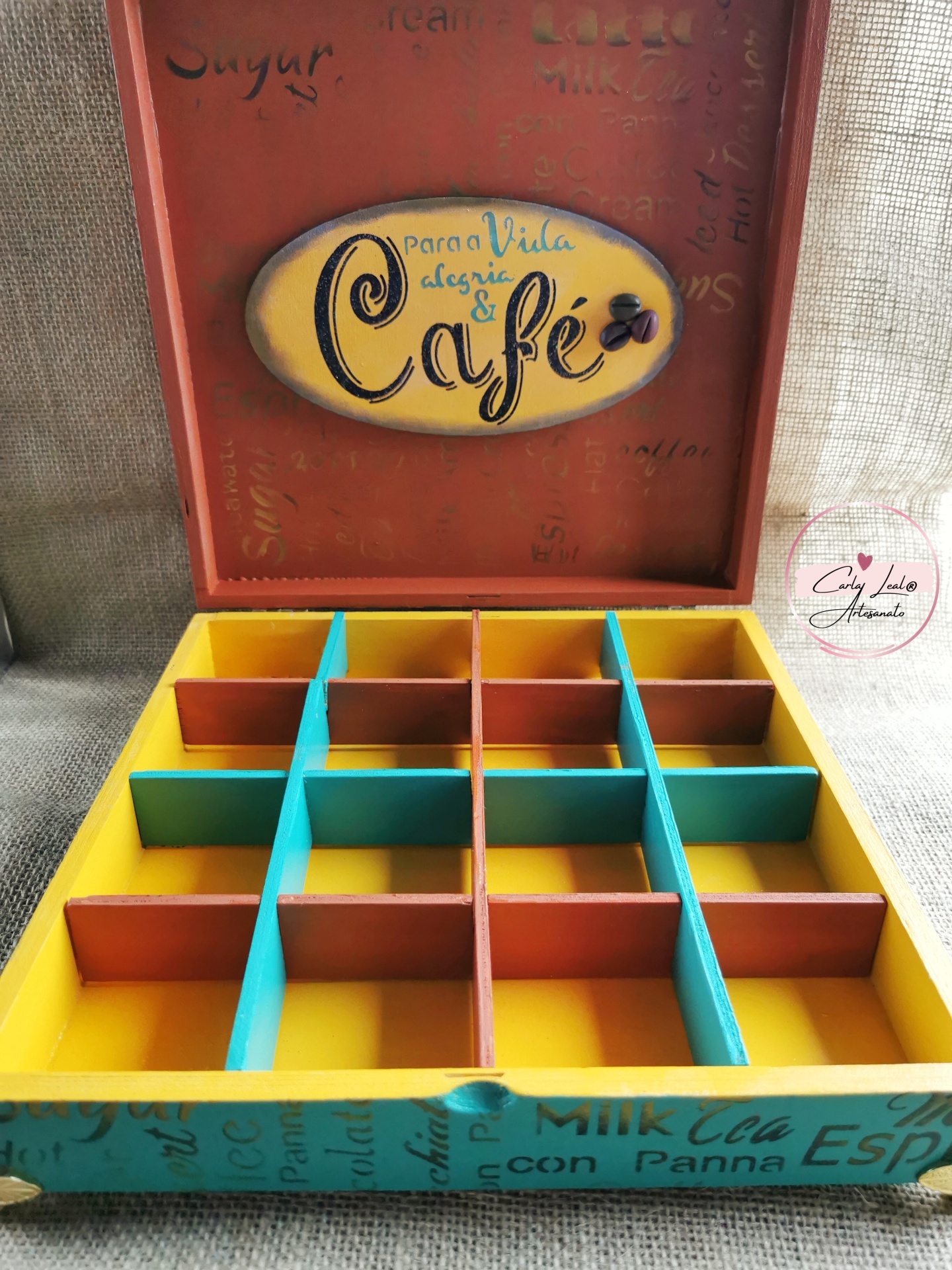 Caixa Capsulas Café  " Vida, Alegria e Café"