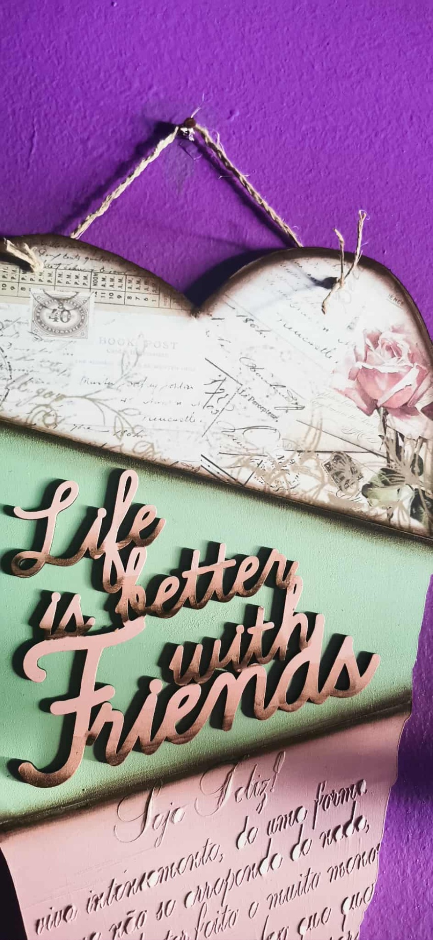 Placa Decorativa "Coração Comprido"