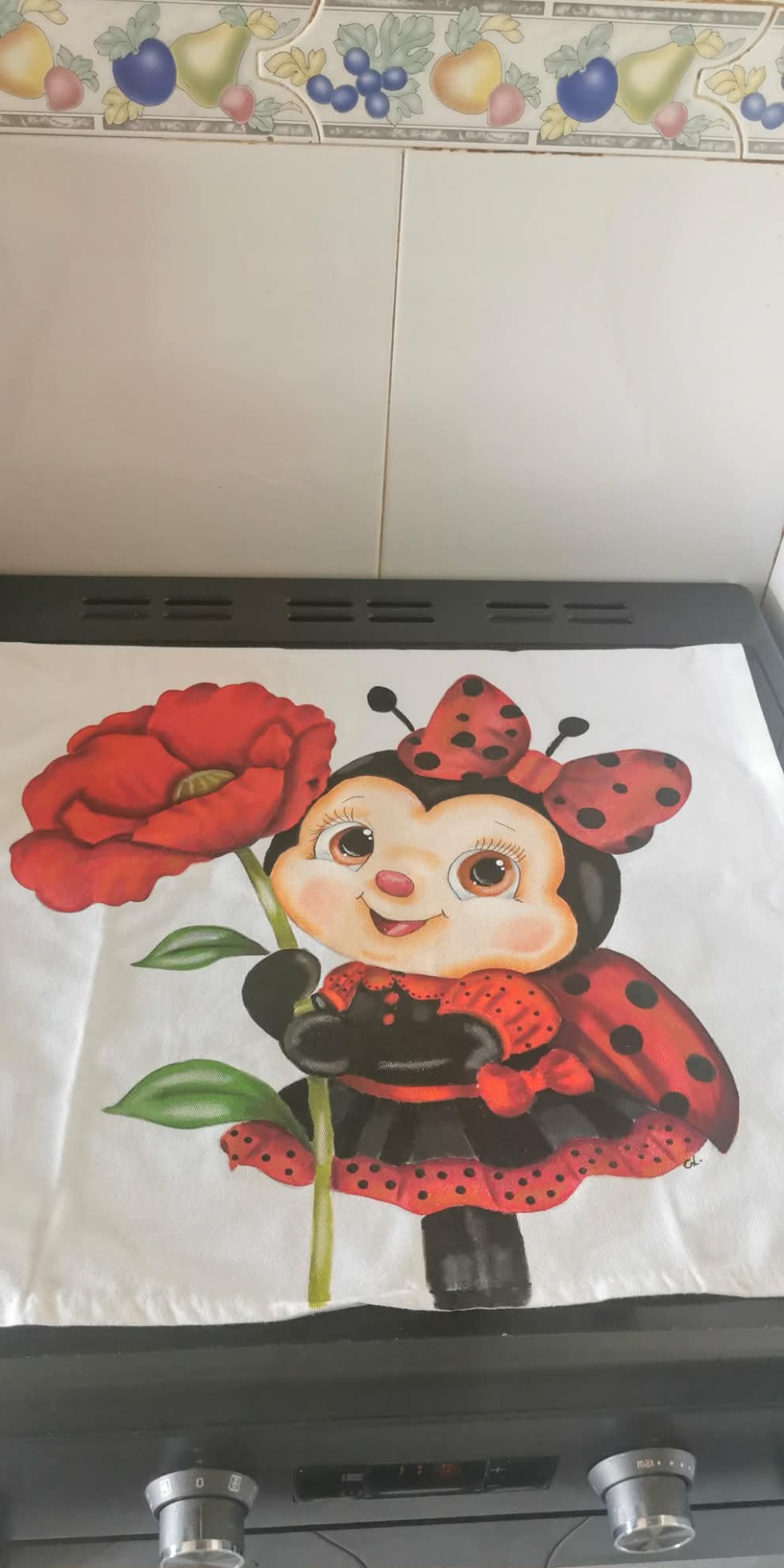 Pano Decorativo de Cozinha "Joaninha"