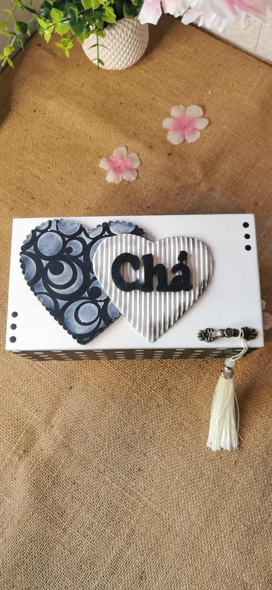 Caixa de Chá "Preto & Branco"