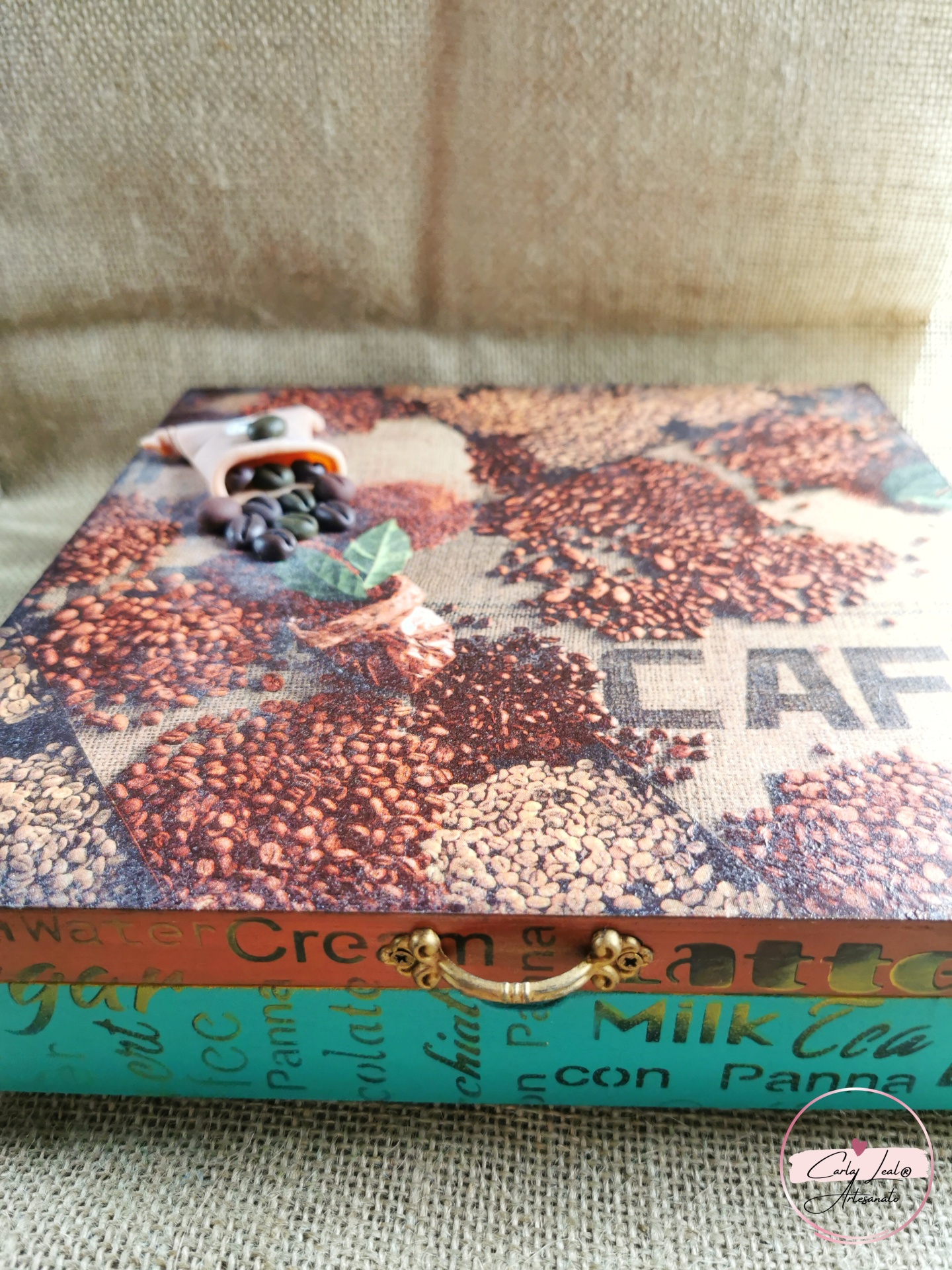 Caixa Capsulas Café  " Vida, Alegria e Café"