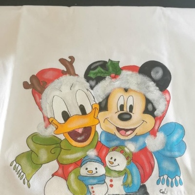Pano Decorativo de Cozinha"Mickey e Donald"
