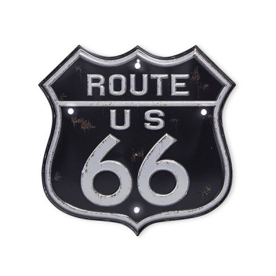 Placa decorativa ROUTE 66 com luz LED