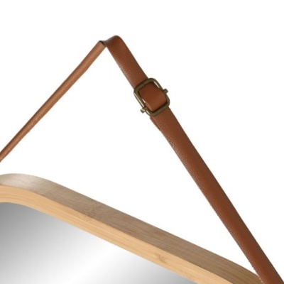 Espelho oval bambu