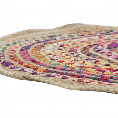 Tapete ráfia e algodão 1,5x1,5m