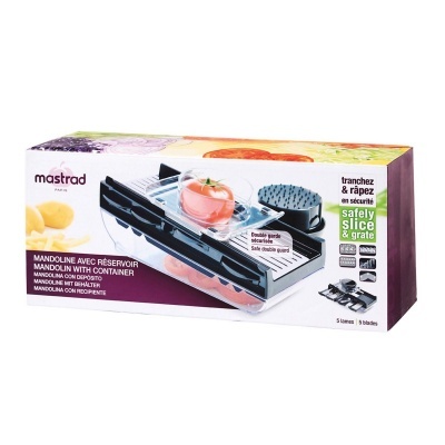 Mandolina c/recipiente + 5 lâminas