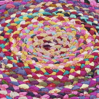 Tapete ráfia e algodão 1,5x1,5m