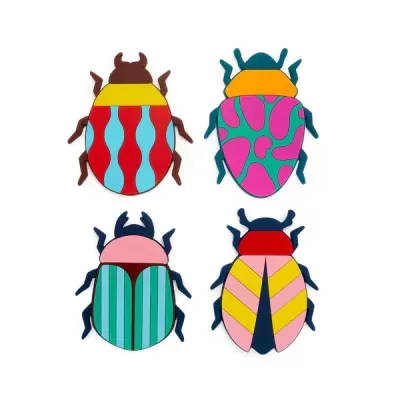 Conj. 4 bases de copos "The Beetles"