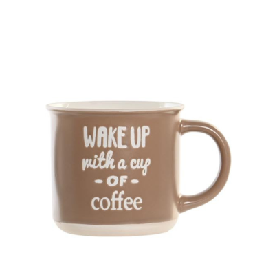 Caneca 370ml "Wake up" (BEGE)