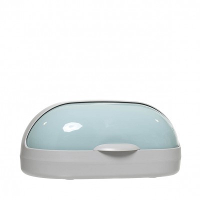 Caixa de pão em plástico cinza/azul