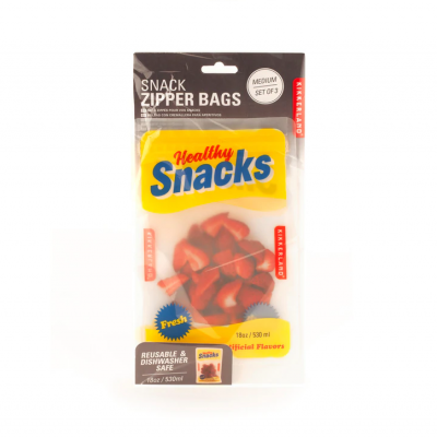 Conj. 3 bolsas reutilizáveis com fecho (HEALTHY SNACKS)