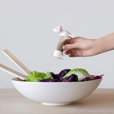 Paliteiro/saleiro/pimenteiro gato (BRANCO)