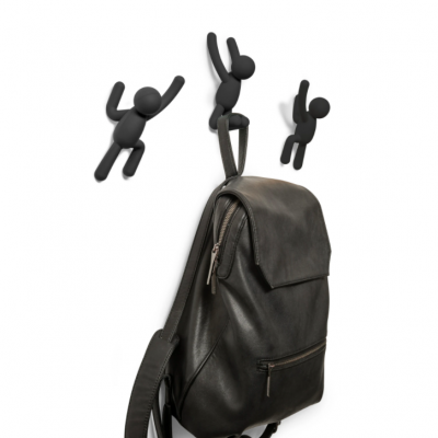 Conjunto 3 cabides de parede buddy (PRETO)