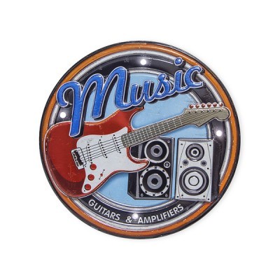 Placa decorativa MUSIC com luz LED