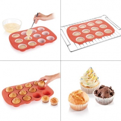 Forma para 12 muffins em silicone